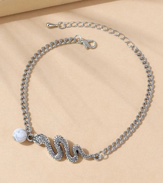 Snake anklet (silver)