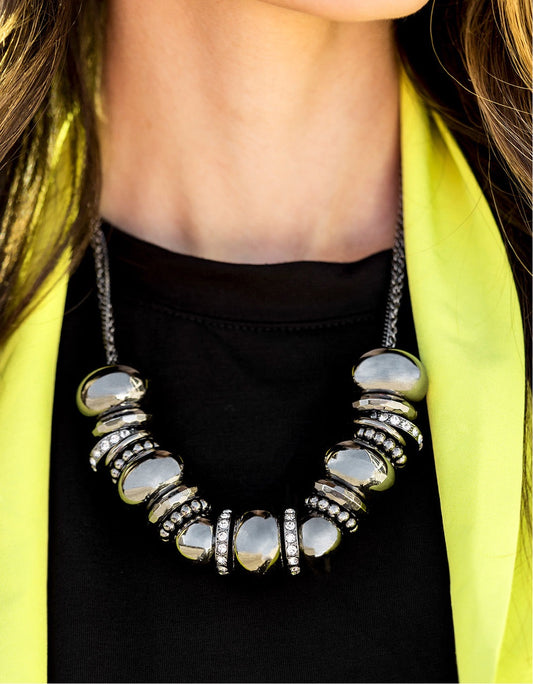 4 piece silver and black set