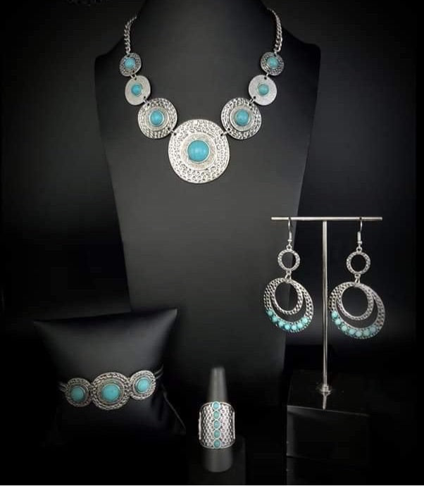 Turquoise and Silver 4 piece set