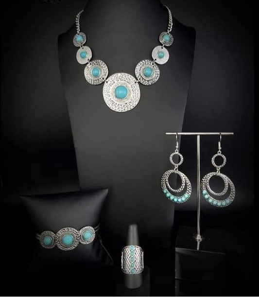 Turquoise and Silver 4 piece set