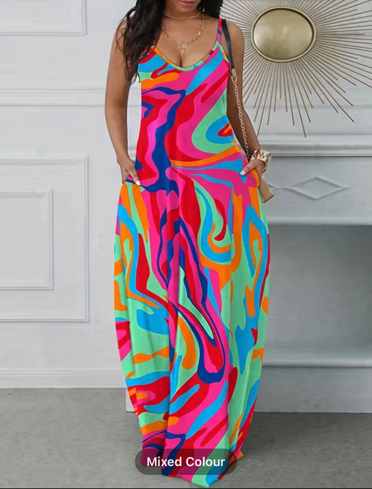 Multi colored maxi