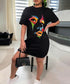 Graphic face dress